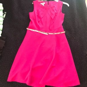 Hot pink dress with belt